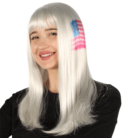 American Flag-themed Long Wig