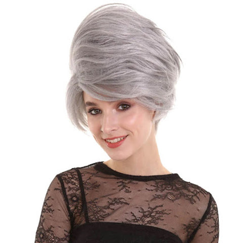 Grey Color Straight Updo Trendy Hairstyle