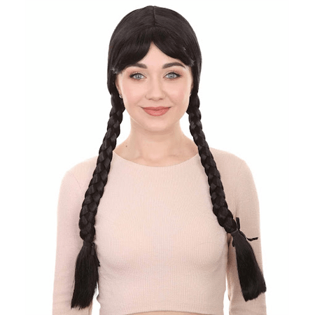 wednesday addams pigtail wig