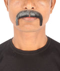 Men's Horseshoe Human Hair Mustache | Black Facial Hair | HPO