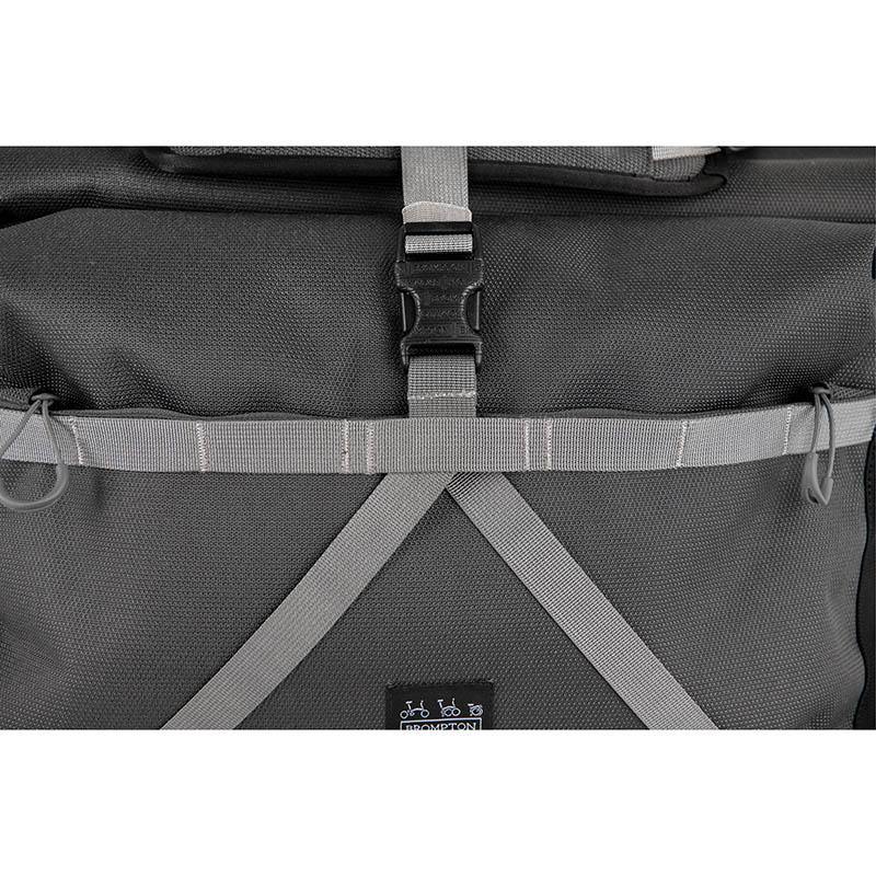 borough roll top bag large in dark grey