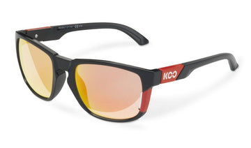 KOO California Black/Red Sunglasses - Red Mirror Lens - SpinWarriors