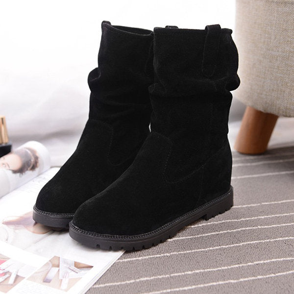 Cheap Pure Color Ankle Suede Slip On Casual Boots Online – Sheinchic.com