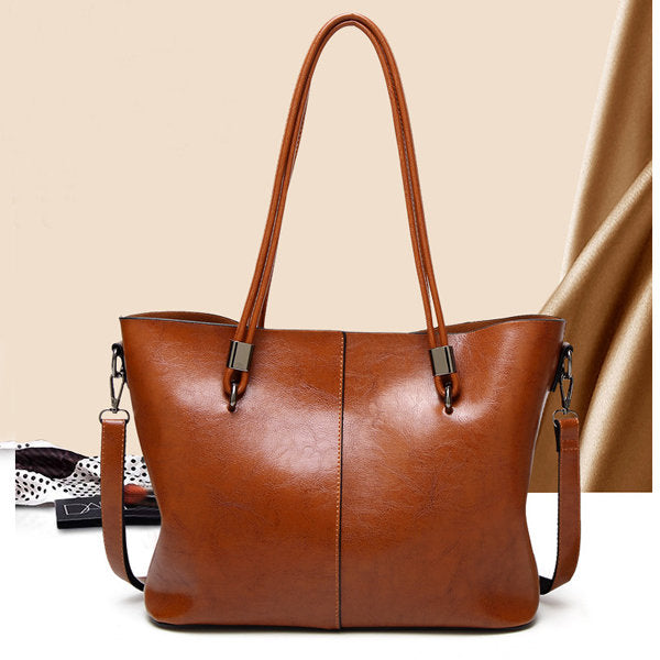 Cheap Women Oil Wax Leather Handbag Retro Crossbody Bag Online ...