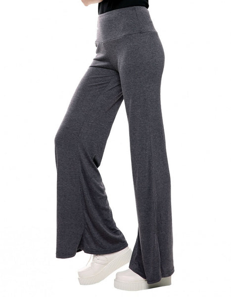 Casual Women High Waist Stretch Wide Leg Long Pants Solid Sport Yoga ...