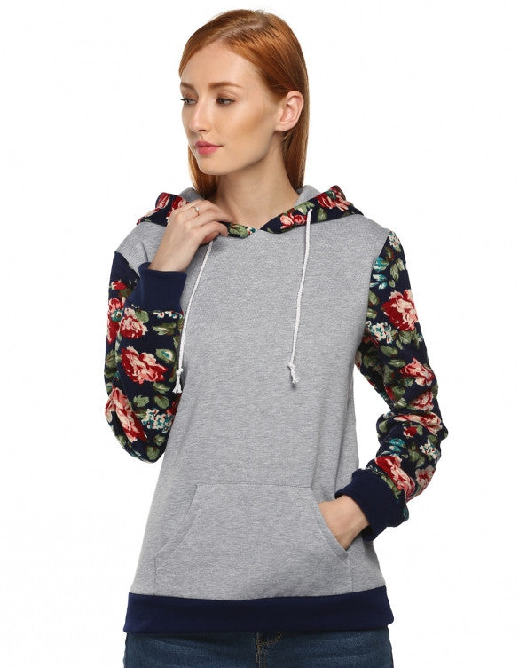 Women Fashion Long Sleeve Print Casual Hooded Pullover Hoodie ...