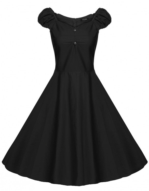 Retro Women 1950s Vintage Style Sleeveless Swing Party Midi Dress ...