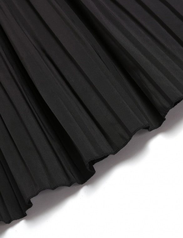 Women High Waisted Solid Basic Pleated A-Line Midi Skirt – Sheinchic.com