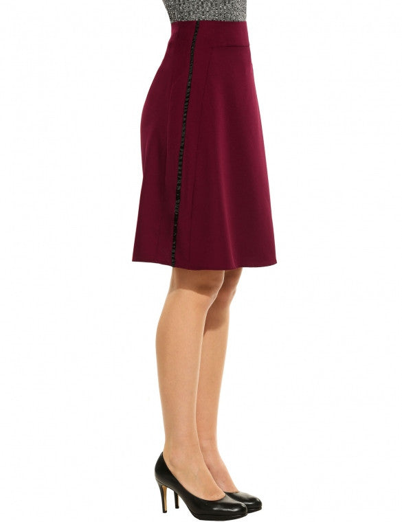 Women Elegant High Waist Solid Knee Length A-Line Skirt – Sheinchic.com