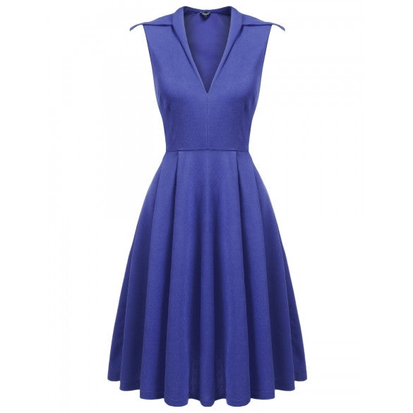 Women Vintage Style Sleeveless Party Swing Dress – Sheinchic.com