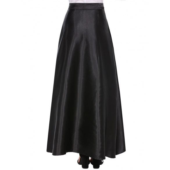 Cheap Front Split High Waist Full Satin Skirts Online – Sheinchic.com