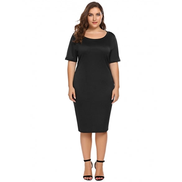 Cheap Plus Size Slim Fit Short Sleeve Dress Online – Sheinchic.com