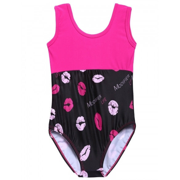 New Kids Girl's Printed Dancing Suits Outfits Set Gymnastics Suits ...