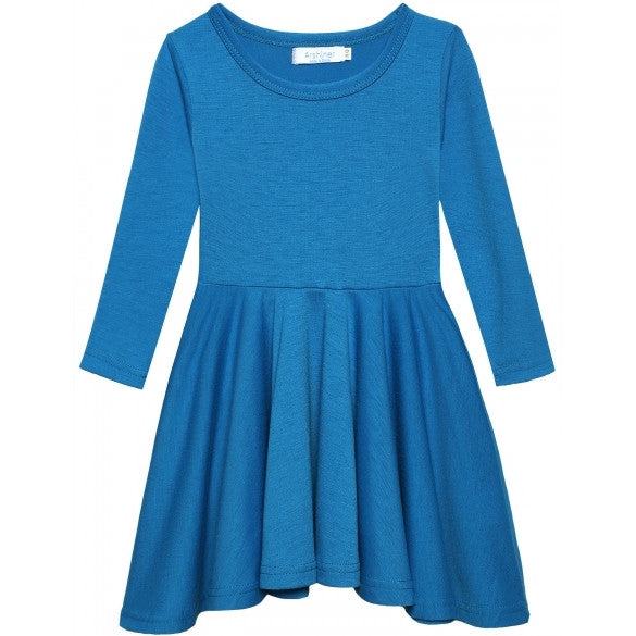 New Fashion Kid Girls Casual Long Sleeve Soft Cotton Dress – Sheinchic.com