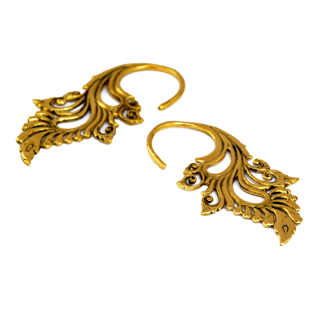 Brass wings earrings