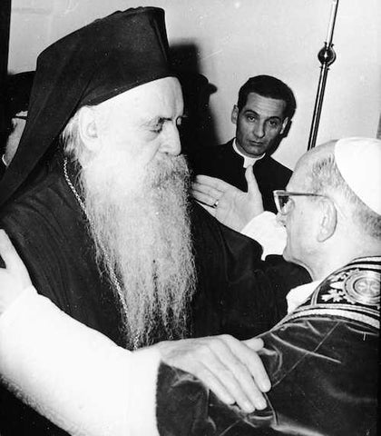 The first meeting between Pope and Ecumenical Patriarch: Paul VI and Athenagoras I