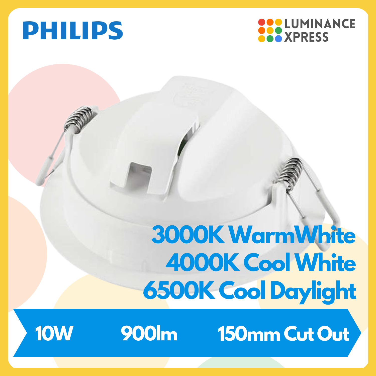 PHILIPS Essential Meson LED Downlight 6 Inch Round 10W [12 Units]