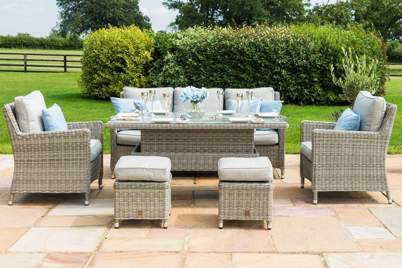 Oxford Sofa Dining Set and Rising Table - Garden Furniture UK