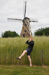 Chris inspecting windmills for Road Trip Europe: Go Dutch