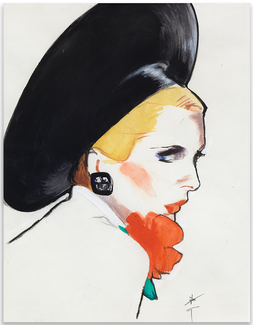 René Gruau - Capeline Noire - Fashion Illustration Gallery