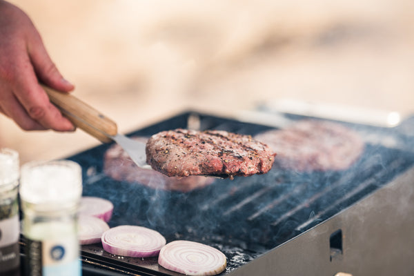 Cooking on Portable Charcoal Gizzo Grill