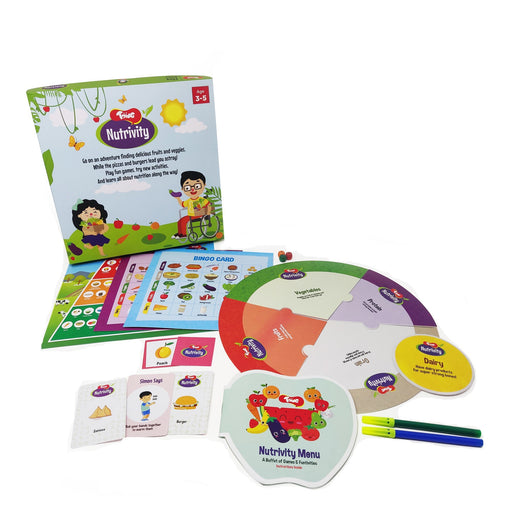 Nutrivity 4-in-1 Game for Food and Fitness Along with Fun Learning Activities for 3 - 5 Year Old Kids.