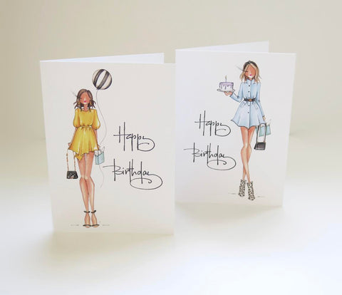 Brittany Fuson, fashion illustration, birthday cards