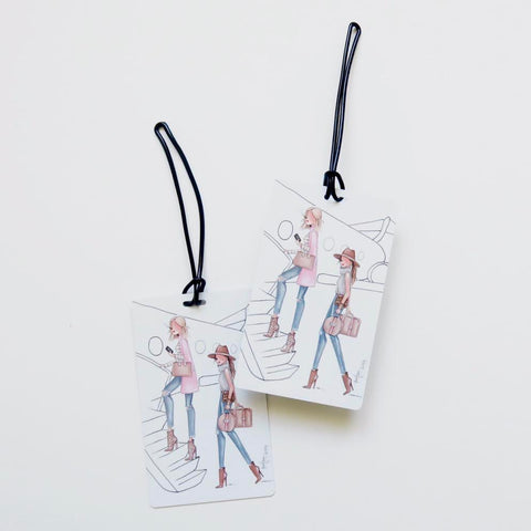 Brittany Fuson, fashion illustration, luggage tags, travel