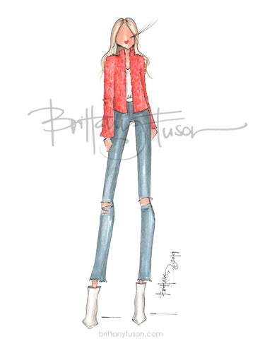 Brittany Fuson, spring trends, neon, fashion illustration