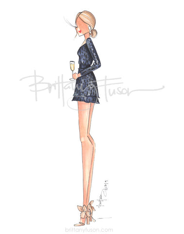 Brittany Fuson, fashion illustration, best dressed guest 