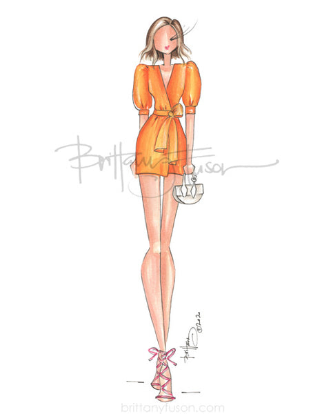 Brittany Fuson, fashion illustration, summer, party dress