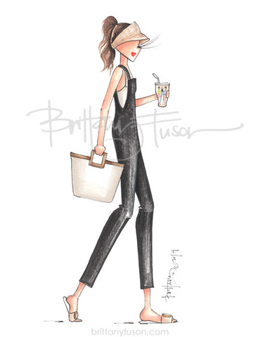 Brittany Fuson, fashion illustration, summer, slides, tumblers, straw
