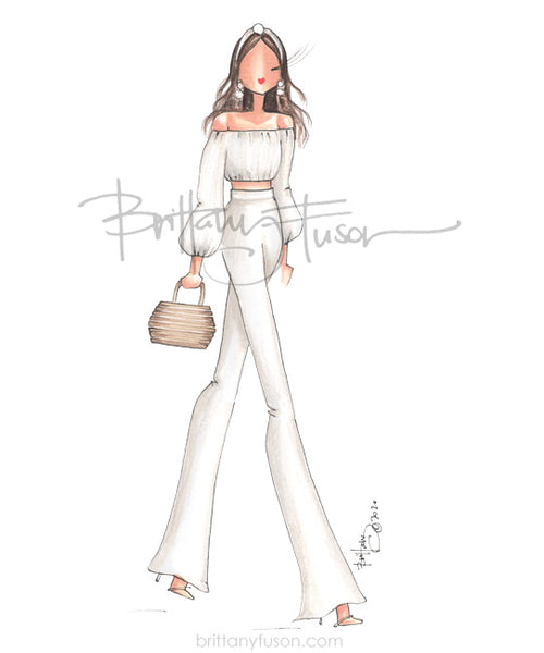 Brittany Fuson, fashion illustration, white