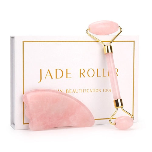 Rose Gold Facial Spa Set Rose Quartz And Jade Grade A Face Roller An Cnz Imports