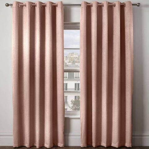 Ambiance Thermal Blackout Eyelet Curtains Blush Pink