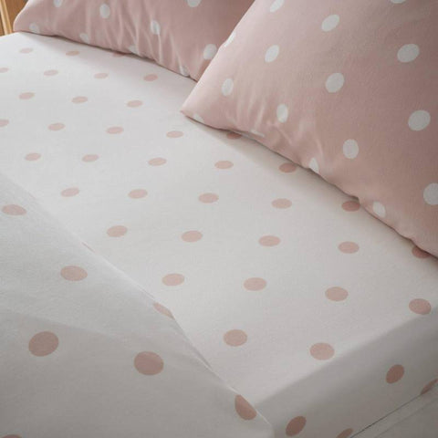 Brushed Spot Fitted Sheet Pink