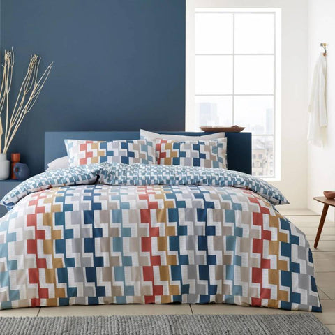 Dakota Geo Egyptian Cotton Bright Duvet Cover Set