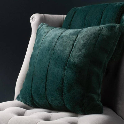 Empress Faux Fur Emerald Cushion Cover