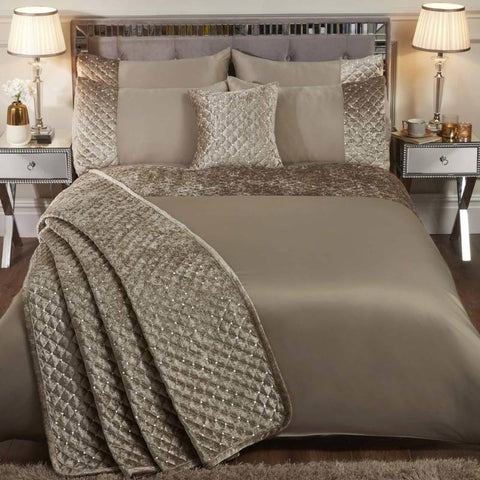 Glamour Quilted Sequin Velvet Mink Duvet Cover Set