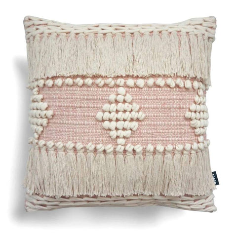 Goa Pom Pom Tassel Cushions Blush Pink 