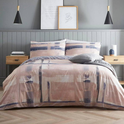 Grando Brushstrokes Eco-Friendly Blush Duvet Cover Set