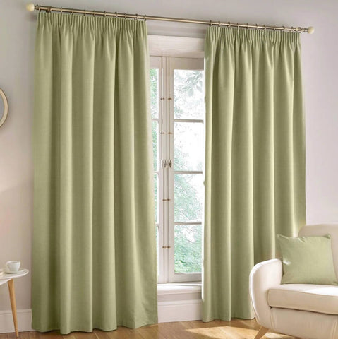 Harvard Blackout Thermal Tape Top Curtains Green