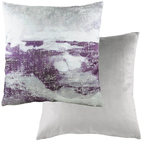 Landscape Contemporary Steel Grey & Purple Filled Cushions 17'' x 17''