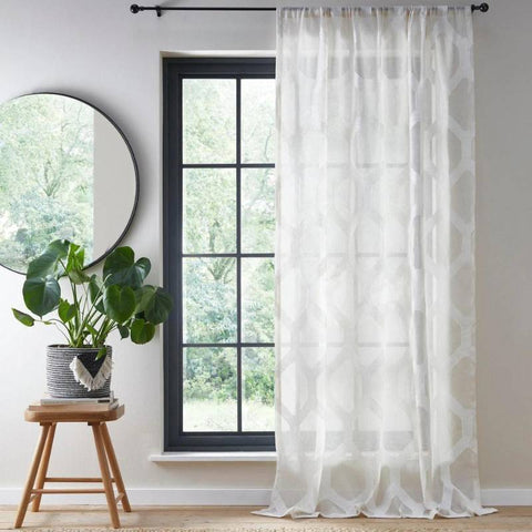 Linara Slot Top Voile Curtain Panel Natural 