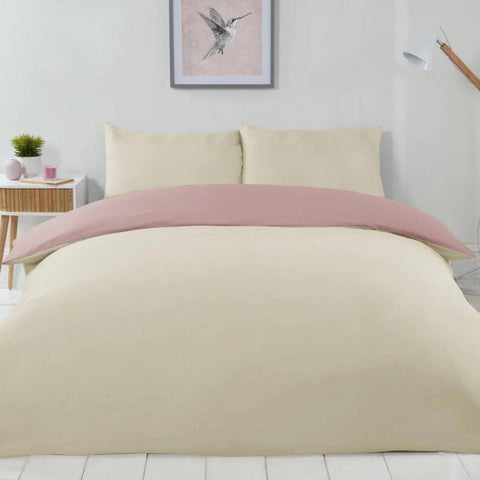 Lyla Reversible Cream & Blush Pink Duvet Cover Set