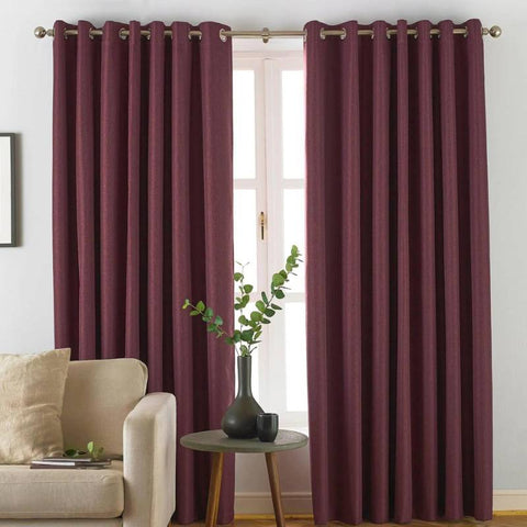 Moon Thermal Blackout Eyelet Curtains Berry