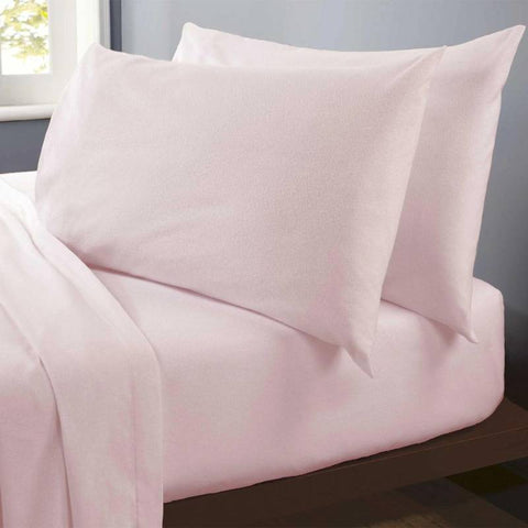 Plain Flannelette Sheet Set Pink