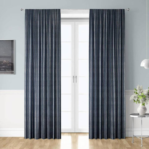 Rowing Stripe Midnight Made To Measure Curtains