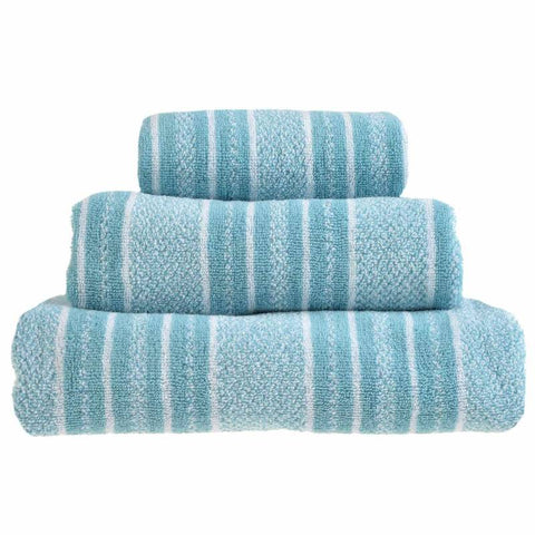 Stripes 100% Cotton Towel Duck Egg 