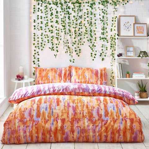 Tie Dye Abstract Reversible Multicolour Duvet Cover Set 